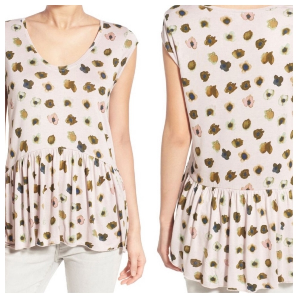 Flutter Hem Cap Sleeve Top by hinge